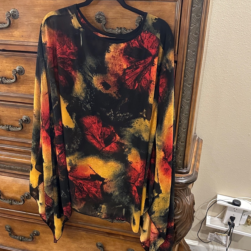 Women's Multicolor Long Sleeve Top